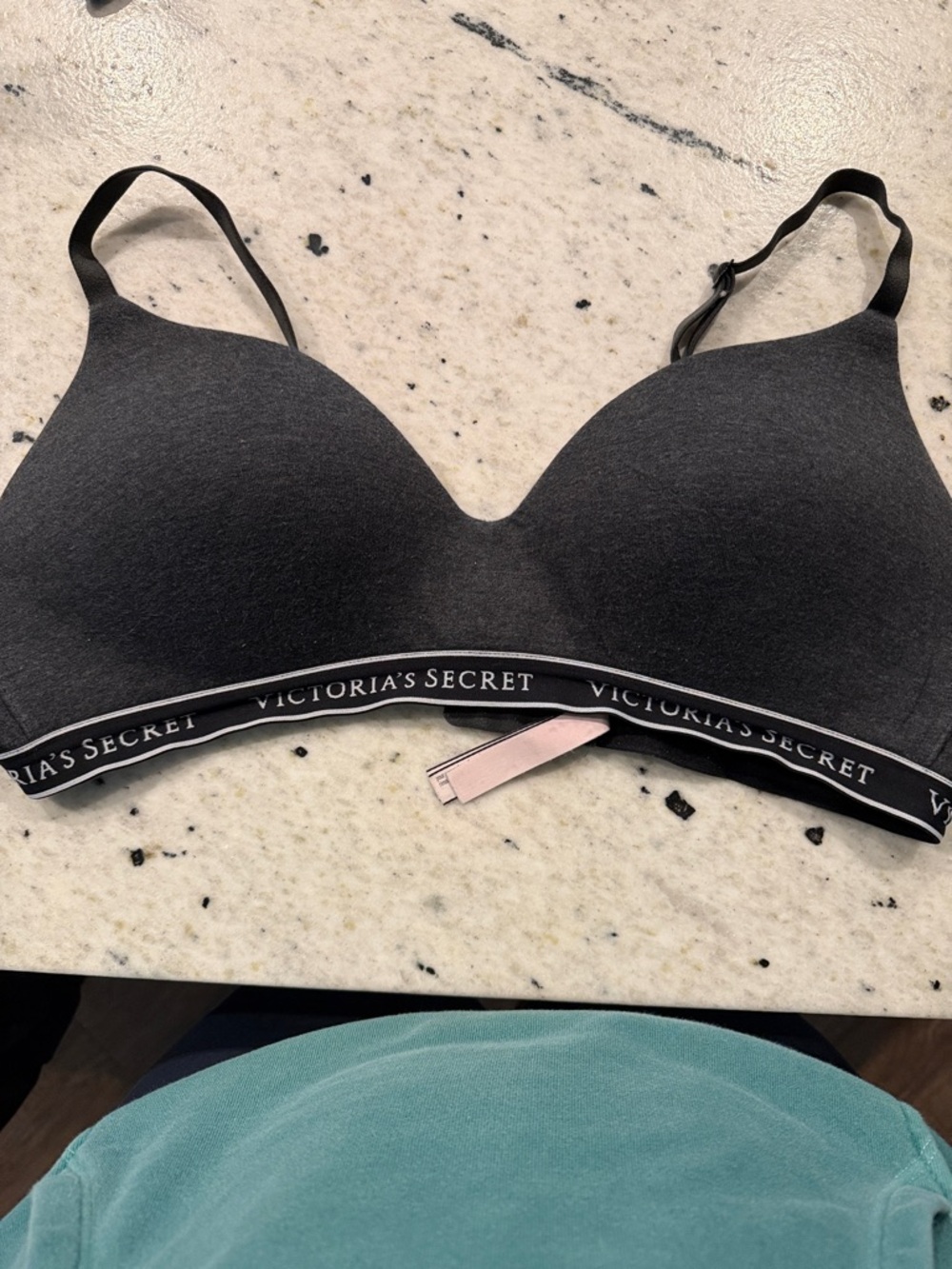 Victoria's Secret Dark Gray Wireless T-Shirt Bra with Logo Band
